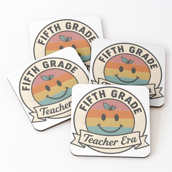 Item preview, Retro Fifth Grade Teacher Era Groovy Smiley Badge T-Shirt designed and sold by FestivityFinds.