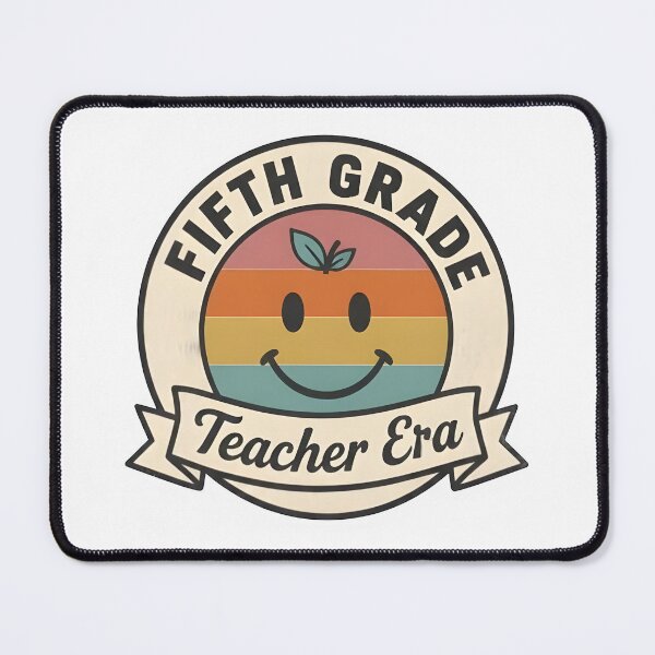 Item preview, Retro Fifth Grade Teacher Era Groovy Smiley Badge T-Shirt designed and sold by FestivityFinds.