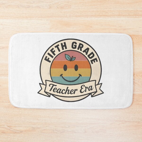 Item preview, Retro Fifth Grade Teacher Era Groovy Smiley Badge T-Shirt designed and sold by FestivityFinds.