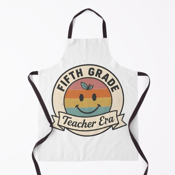 Item preview, Retro Fifth Grade Teacher Era Groovy Smiley Badge T-Shirt designed and sold by FestivityFinds.