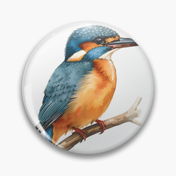 Item preview, Kingfisher Bird Watercolor Painting designed and sold by RawNaturePrints.