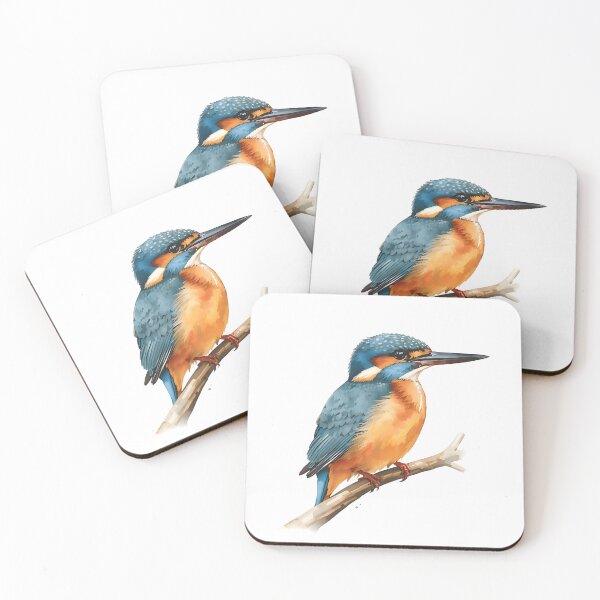 Item preview, Kingfisher Bird Watercolor Painting designed and sold by RawNaturePrints.