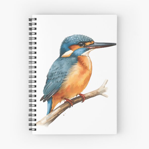 Item preview, Kingfisher Bird Watercolor Painting designed and sold by RawNaturePrints.