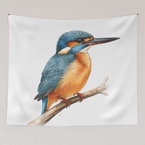 Item preview, Kingfisher Bird Watercolor Painting designed and sold by RawNaturePrints.