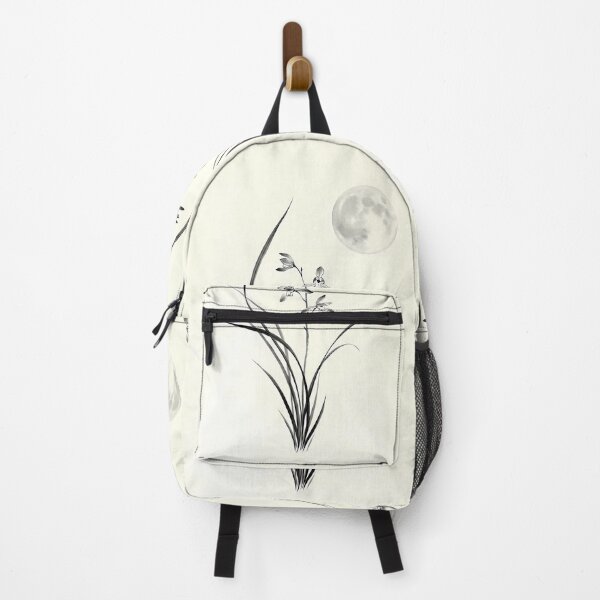 Item preview, Serene Moon & Elegant Ink Orchid - Minimalist Zen Art | SOO studio73 designed and sold by SOOstudio73.