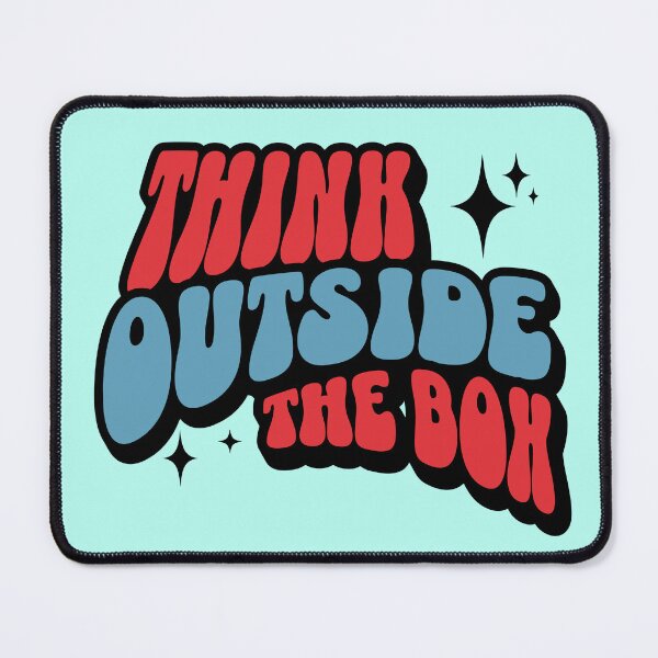 Item preview, Think Outside the Box Retro Motivational Typography Design designed and sold by PrintandJoy.