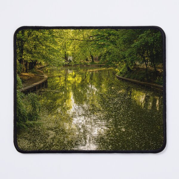 Item preview, Tranquil Lake Reflection in Bucharest's National Park — Nature Photography Print designed and sold by Rabee Khalil Photography.