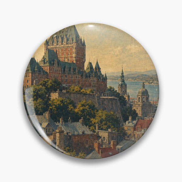 Item preview, Old Quebec Canada Travel Souvenir - Retro Illustration designed and sold by VisualArtsOasis.