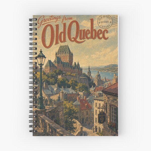 Item preview, Old Quebec Canada Travel Souvenir - Retro Illustration designed and sold by VisualArtsOasis.