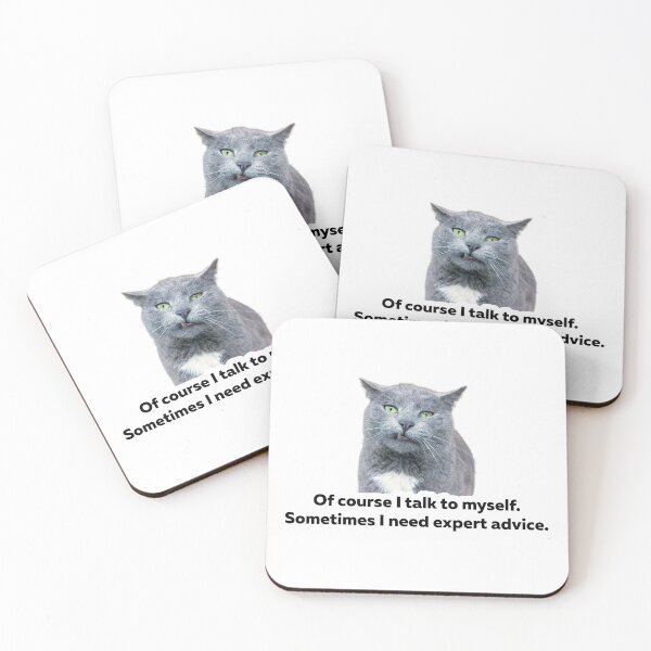 Item preview, I Talk To Myself Funny Cat Sticker designed and sold by StikerChuns.