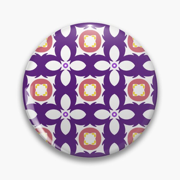 Item preview, Purple Floral Geometric Seamless Pattern with Peach Accents designed and sold by Nicha Studio.