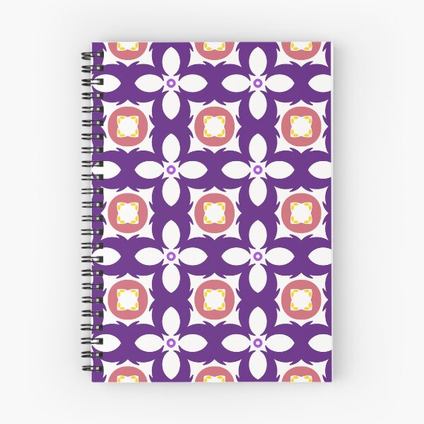 Item preview, Purple Floral Geometric Seamless Pattern with Peach Accents designed and sold by Nicha Studio.