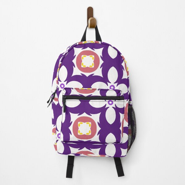 Item preview, Purple Floral Geometric Seamless Pattern with Peach Accents designed and sold by Nicha Studio.