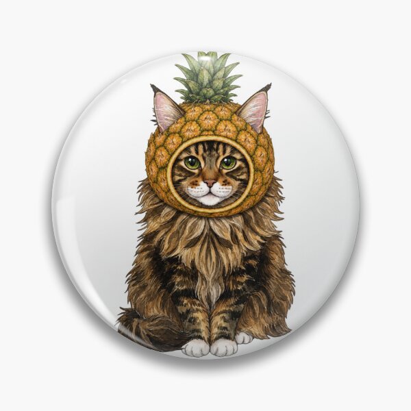 Item preview, Kawaii Fruit Kitty | Maine Coon & Pineapple designed and sold by KittyClosetStore.