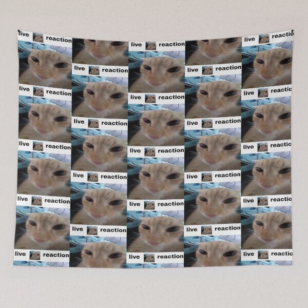 Item preview, live cat reaction cat meme designed and sold by CatsCritterDesigns .