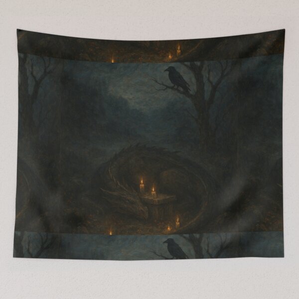 Item preview, Gothic Dragon  Wall Art | Dragon in the Misty Glen | Mythical Creature Art designed and sold by yeeted17.