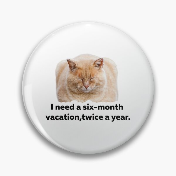 Item preview, Six Month Vacation Funny Cat Meme Sticker designed and sold by StikerChuns.