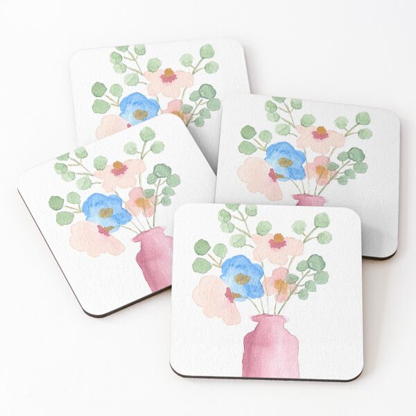 Item preview, The pink full vase - watercolor designed and sold by anamgoulart.
