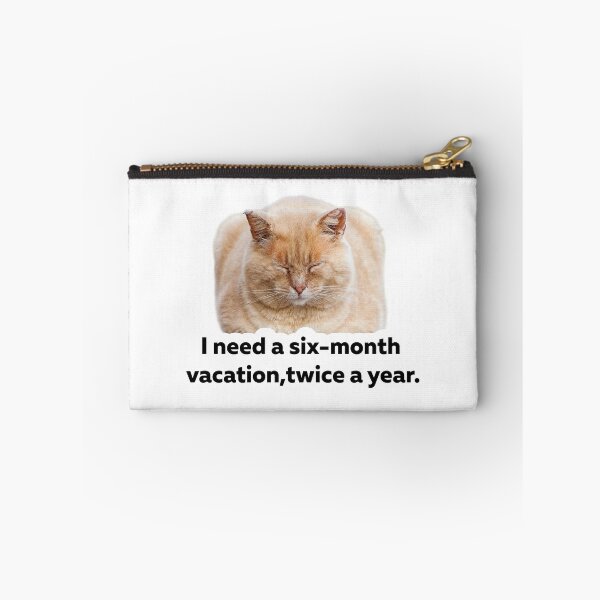 Item preview, Six Month Vacation Funny Cat Meme Sticker designed and sold by StikerChuns.