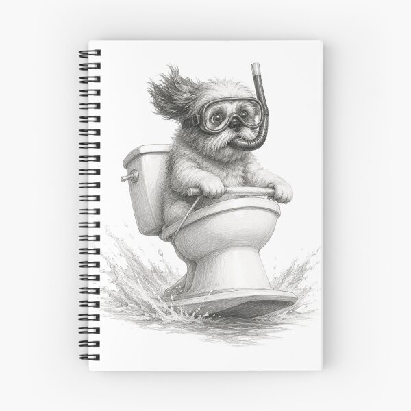 Item preview, Funny Scuba Dog on the Toilet designed and sold by CMA Design Studio.
