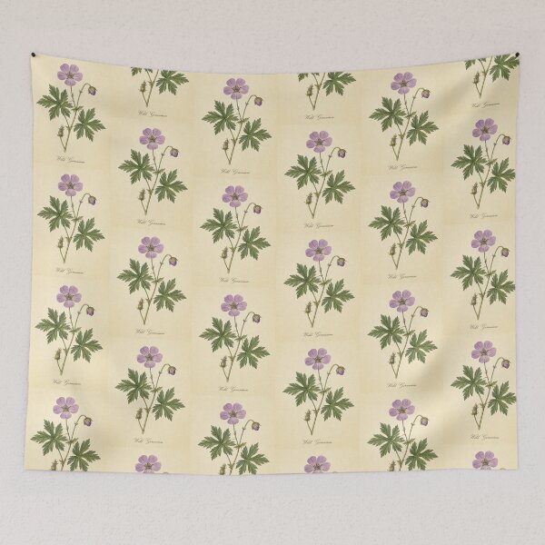 Item preview, Vintage Wild Geranium Botanical Print designed and sold by NuvoraNest.