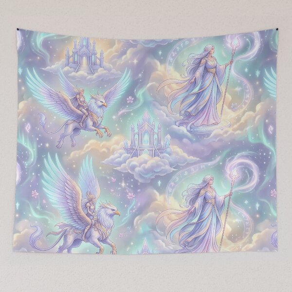 Item preview, Queen Sky Fantasy RPG Pixel Art Seamless Pattern designed and sold by ART ATTACK ZONE.