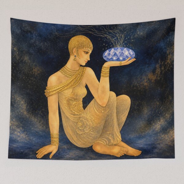 Item preview, Egyptian Girl - Art Deco Goddess Vintage Illustration Elegant Woman with Crystal for Art Lovers designed and sold by RickE.