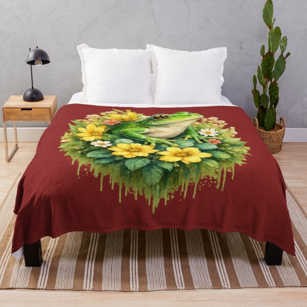 Item preview, Floral Frog: Vibrant Nature Art with Droplet Effect designed and sold by 63Hotpeppers.