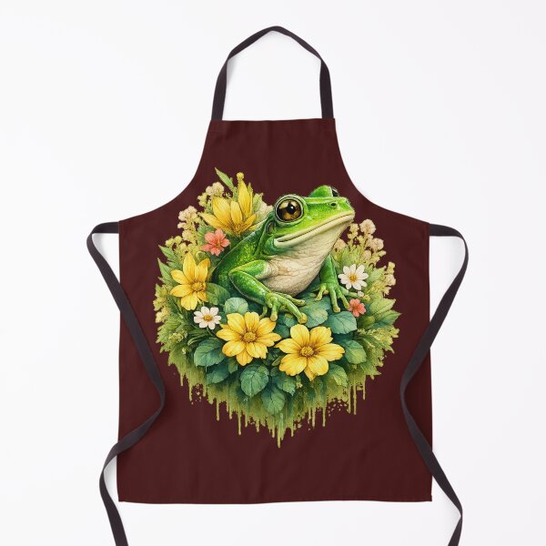 Item preview, Floral Frog: Vibrant Nature Art with Droplet Effect designed and sold by 63Hotpeppers.