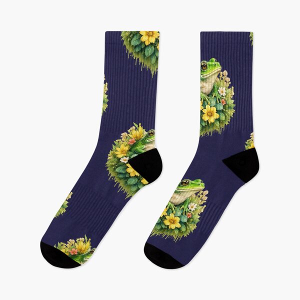 Item preview, Floral Frog: Vibrant Nature Art with Droplet Effect designed and sold by 63Hotpeppers.