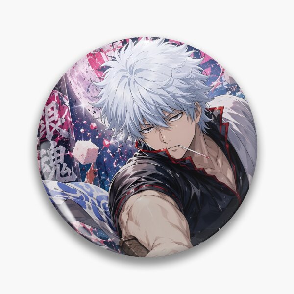 Item preview, Silver-Haired Samurai Anime Warrior | Strawberry Milk Katana Aesthetic Poster Art designed and sold by Dyan4.