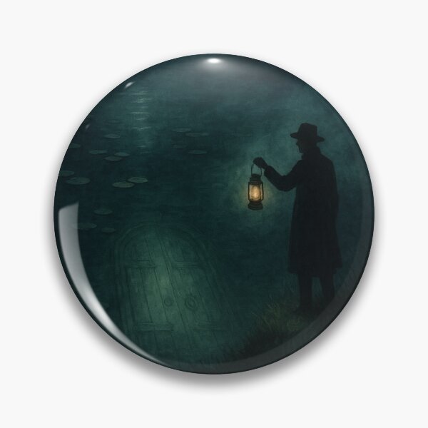Item preview, Dark Academia Gothic Art | Lone Figure by Moonlit Lake | Moody Fanatsy Art designed and sold by yeeted17.
