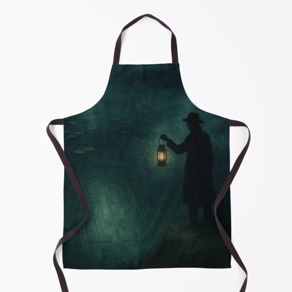 Item preview, Dark Academia Gothic Art | Lone Figure by Moonlit Lake | Moody Fanatsy Art designed and sold by yeeted17.
