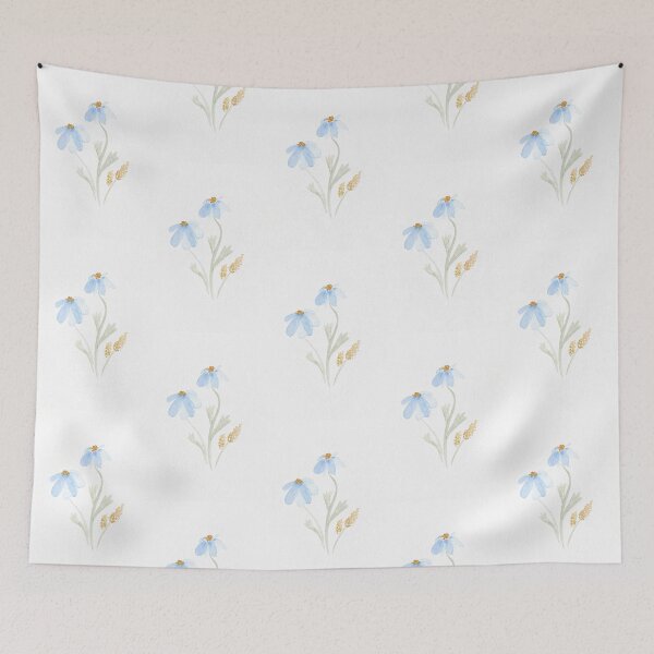 Item preview, Cute small blue flowers - watercolor designed and sold by anamgoulart.