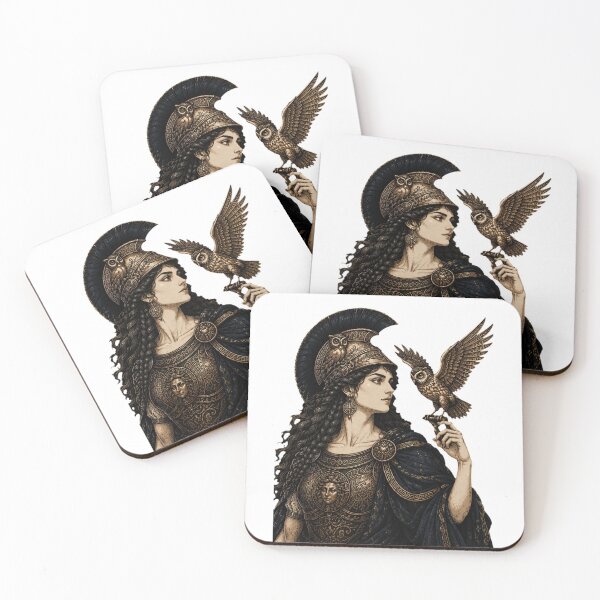 Item preview, Athena and Her Owl — Vintage Engraving Style Greek Mythology Art designed and sold by Qorvun.