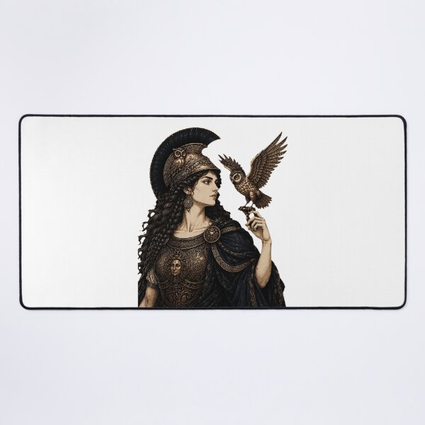 Item preview, Athena and Her Owl — Vintage Engraving Style Greek Mythology Art designed and sold by Qorvun.