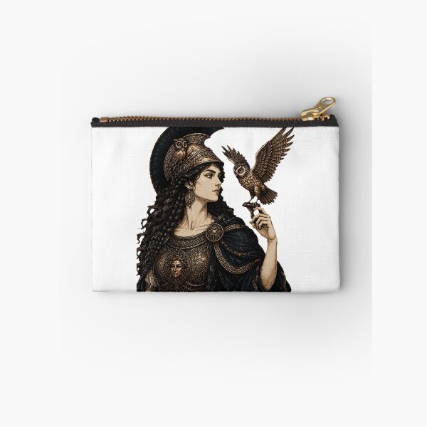 Item preview, Athena and Her Owl — Vintage Engraving Style Greek Mythology Art designed and sold by Qorvun.