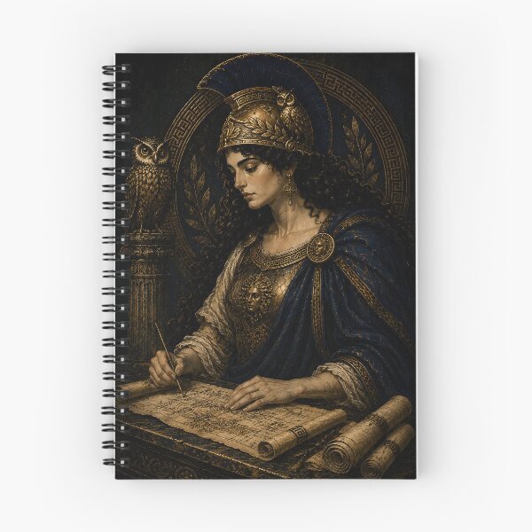 Item preview, Athena Greek Goddess of Wisdom Writing — Dark Classical Mythology Art designed and sold by Qorvun.