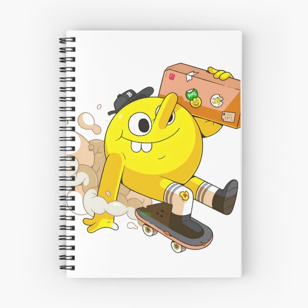 Item preview, Quirky Yellow Skateboarder with Travel Box Cartoon designed and sold by karodesign5.