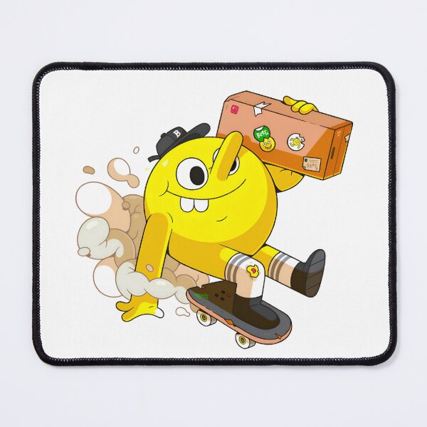 Item preview, Quirky Yellow Skateboarder with Travel Box Cartoon designed and sold by karodesign5.