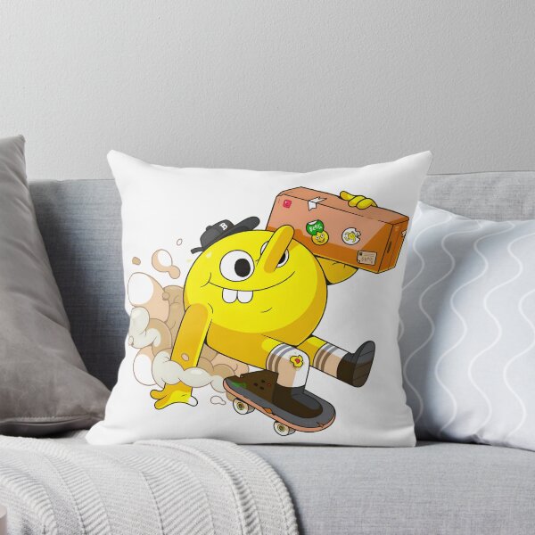 Item preview, Quirky Yellow Skateboarder with Travel Box Cartoon designed and sold by karodesign5.