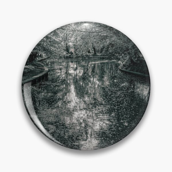 Item preview, Tranquil Lake Reflection in Bucharest's National Park — Black and White Print designed and sold by Rabee Khalil Photography.