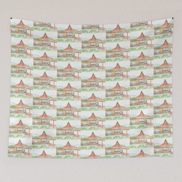 Item preview, Watercolor Sketch of a Cozy Cottage designed and sold by KaleChub.