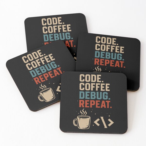 Item preview, Code Coffee Debug Repeat Programmer Coding Coffee T-Shirt designed and sold by phsycartwork.