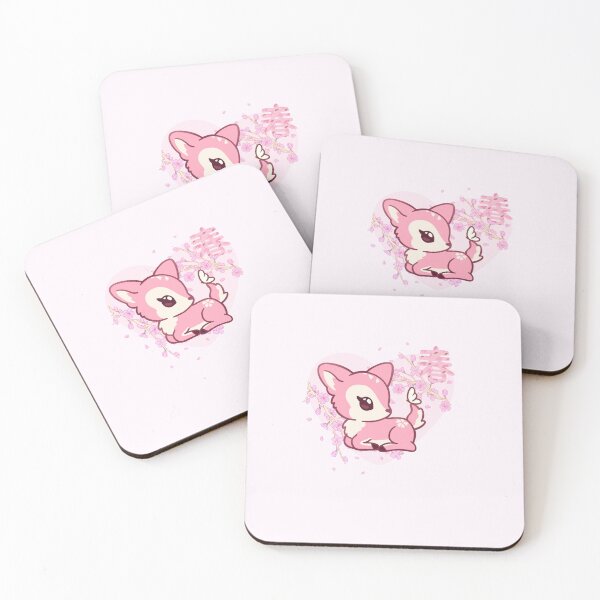 Item preview, Cherry Blossom Pink Deer Art | Kawaii Sakura Fawn Heart Illustration designed and sold by Mypixieart.