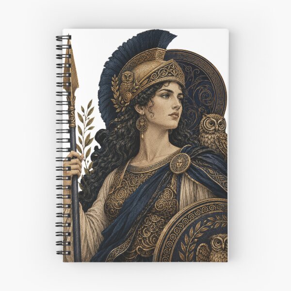 Item preview, Athena with Spear Shield and Owl — Greek Goddess of Wisdom Art designed and sold by Qorvun.