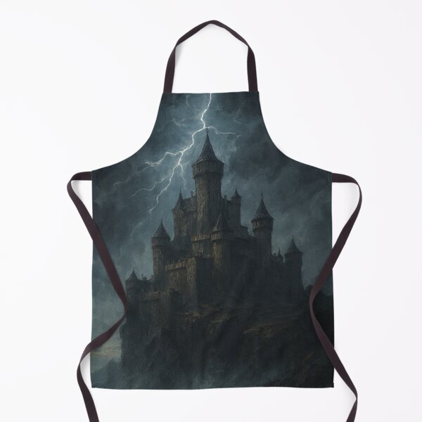 Item preview, Medieval Gothic Art | Midnight Storm Over Ancient Fortress | Dark Fantasy Painting designed and sold by yeeted17.