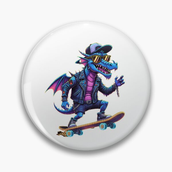 Item preview, Neon Roller Skating Dragon designed and sold by Mattigiov.