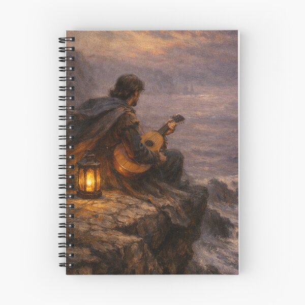Item preview, Dark Academia Gothic | Minstrel by the Misty Sea | Romantic Fantasy Medieval Art designed and sold by yeeted17.