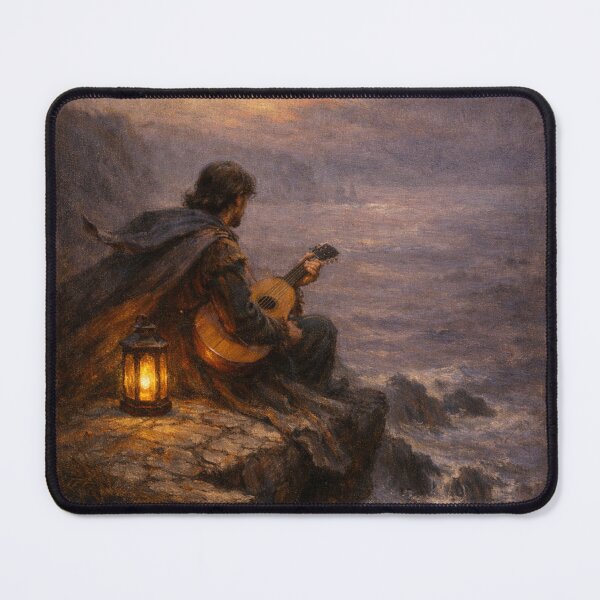 Item preview, Dark Academia Gothic | Minstrel by the Misty Sea | Romantic Fantasy Medieval Art designed and sold by yeeted17.